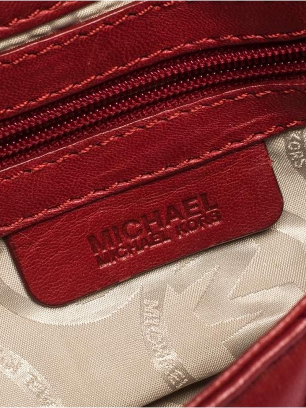 Michael Kors Red Quilted Shoulder Bag with Silver Chain - Picture 6 of 7
